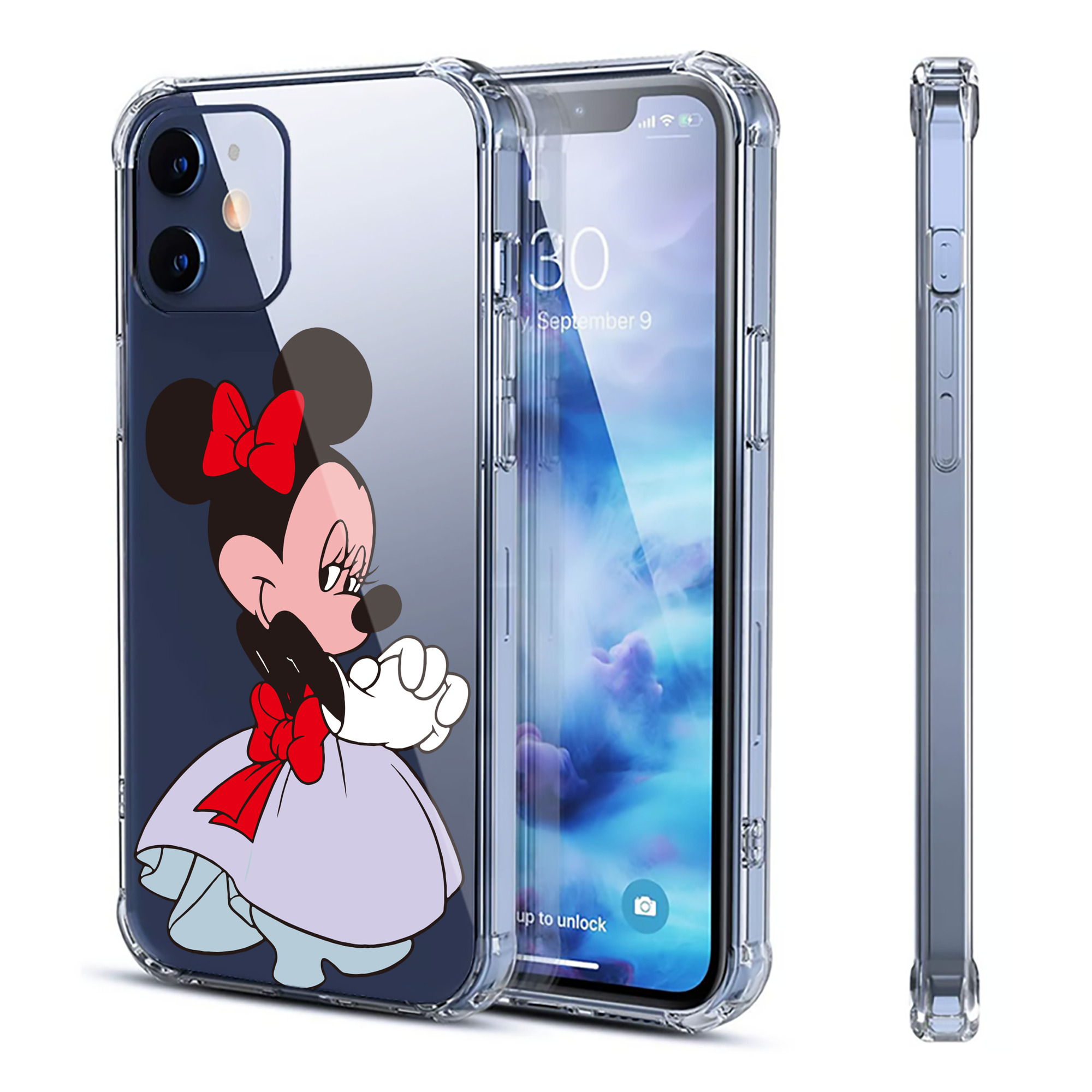 （画像用） ミッキーマウス Mickey Mouse 【iPhone 12シリーズ対応】透明スマホケース（クリアソフトケース）